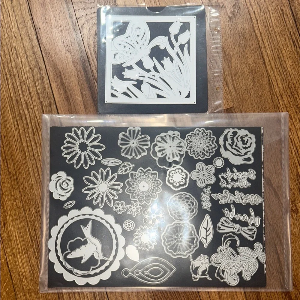 Scrapbooking Crafts Floral and Butterfly Metal Die Cut Set- Both Double Sided